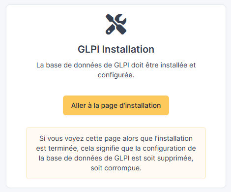 Premier écran de l’installation GLPI 11