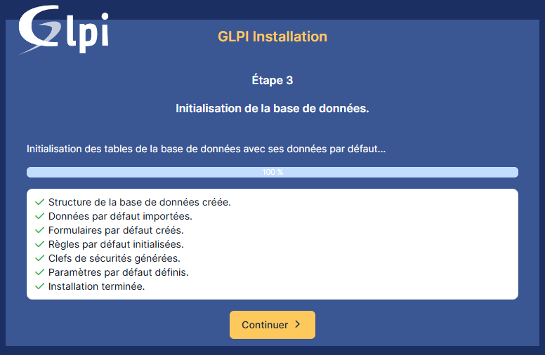 Installation GLPI 11 terminée